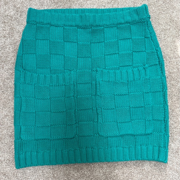 Staud - Knit Dunes Mini Skirt in Seaglass (Teal) - size Small - New with Tags - Picture 4 of 13